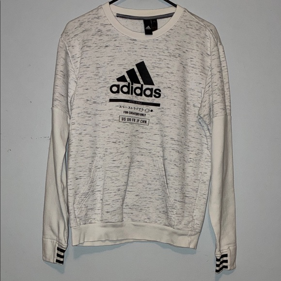 Adidas Men's Heather and White Crewneck Sweater - Picture 2 of 5